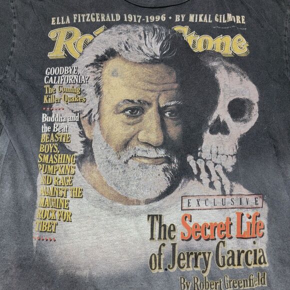 Rolling Stone Cover: Jerry Garcia SS Black / Dip Dye Unisex Tee - Picture 1 of 6